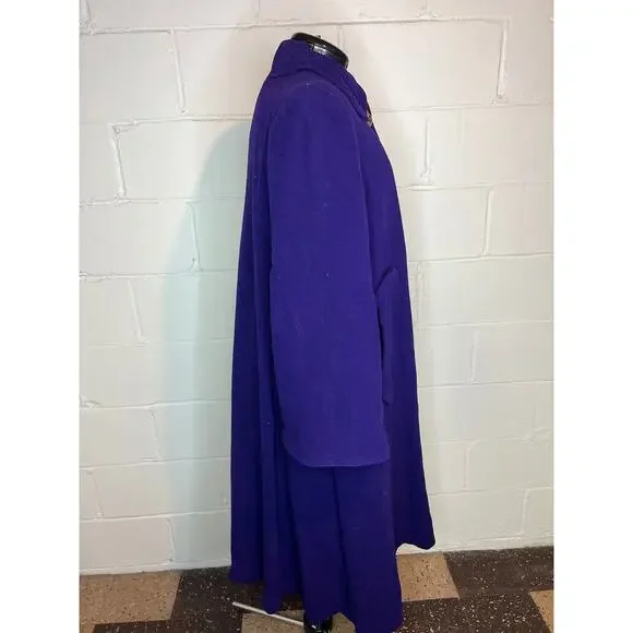 swing coat felted wool peter pan collar purple 1950s - Picture 8 of 9